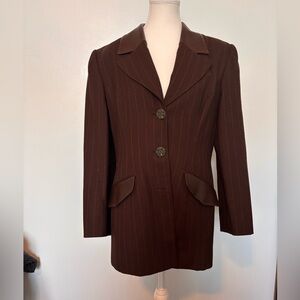 Vintage Alberto Makali Brown Pinstripe Women's Blazer